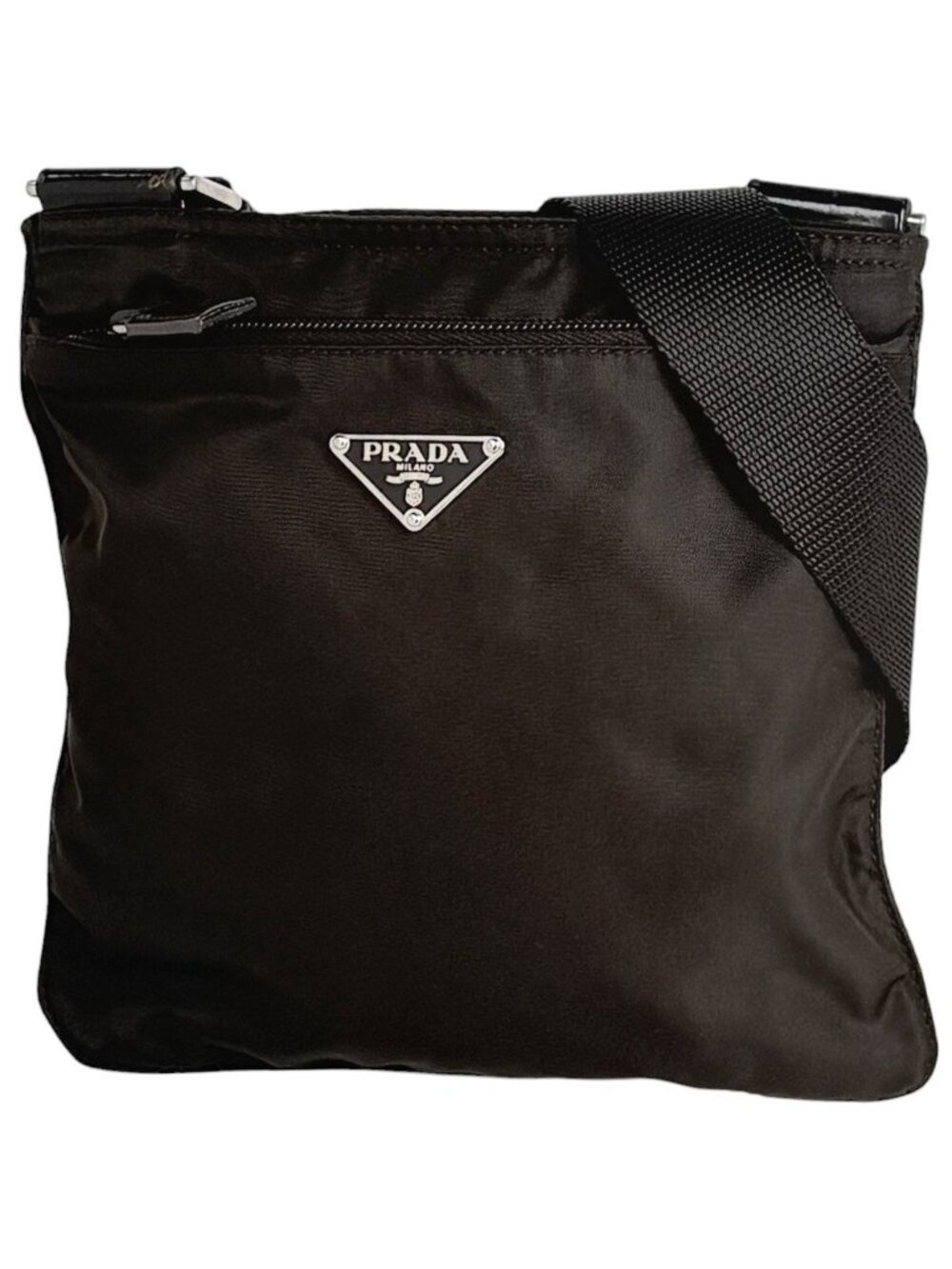 Prada Shoulder Bag Nylon Dark Brown